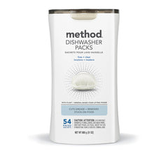 dishwasher packs - free + clear, 54 ct