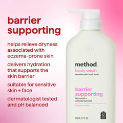 soft radiance barrier supporting + micro buffing body wash tonic bundle, 34 fl oz