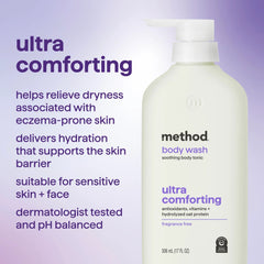 body wash tonic - ultra comforting, antioxidants, vitamins + hydrolyzed oat protein, 17 fl oz
