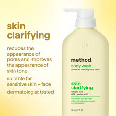 body wash tonic - skin clarifying, salicylic acid, AHA + azelaic acid, 17 fl oz